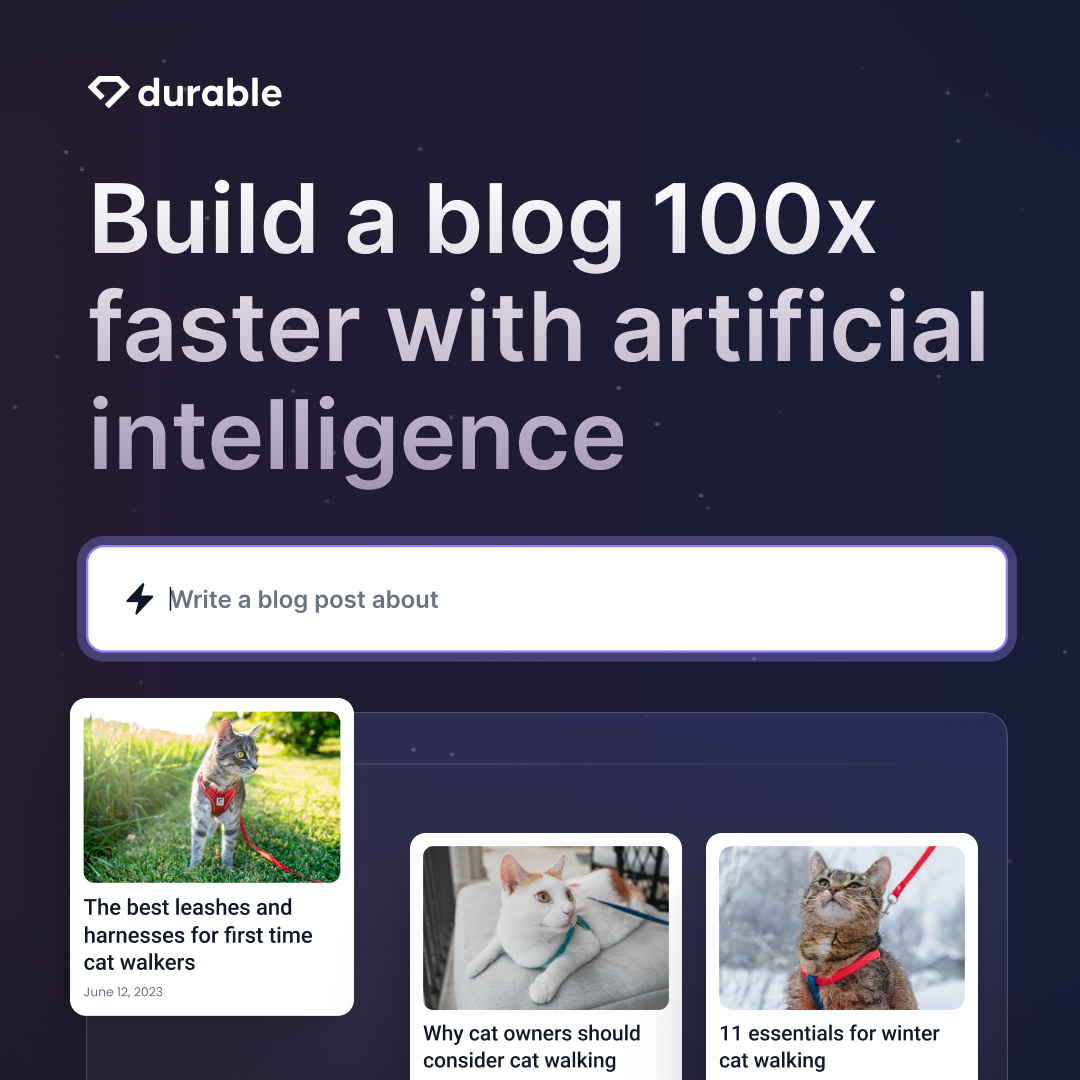 Durable: Durable makes owning a business easier than having a job ... Tutorial Membuat Desain Website di Durable AI Website Builder